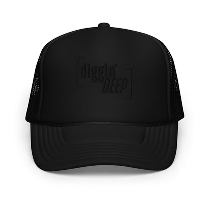 Diggin' Deep Podcast 3D Puff Foam Trucker Hat - Black