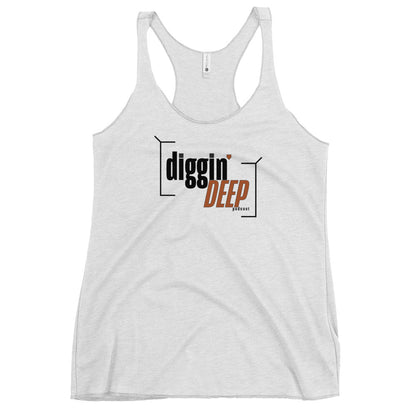 Women's Racerback Tank - Diggin' Deep Podcast