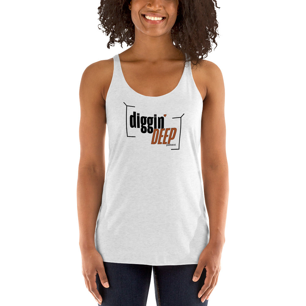 Women's Racerback Tank - Diggin' Deep Podcast